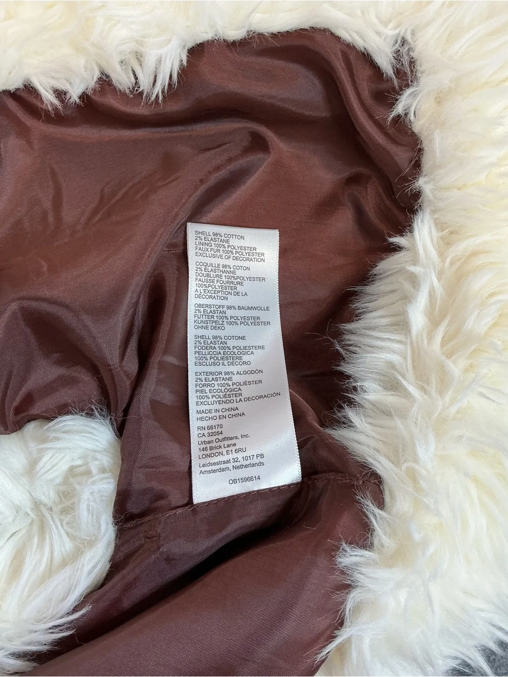 Urban Outfitters Penny Lane Brown Vest with Faux Fur Trim and Embroidery Size S